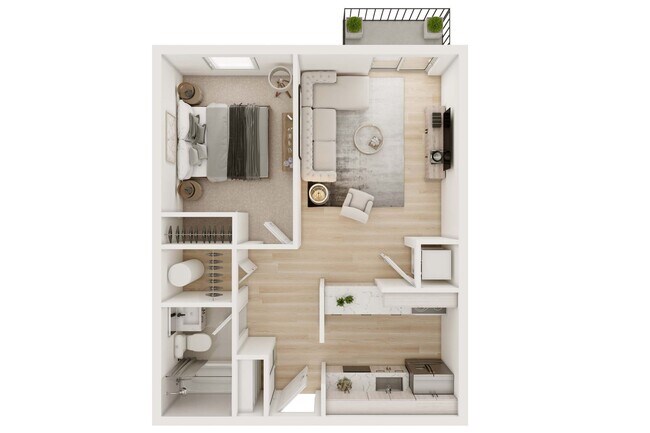 1x1 - Renovated - 644 SQFT B206 floor plan